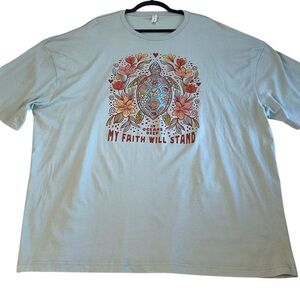 Love In Faith Short Sleeve‎ T Shirt My Faith Will Stand Size 4X Turtle Graphic